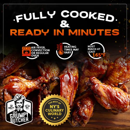 Grumpy Butcher Smoky Chicken Wings (5 Lb Bag) | Fully Cooked Smokehouse Wings | Crunchy Bbq Wings Family Pack | Premium Poultry Breed W/No Added Preservatives #TOP3