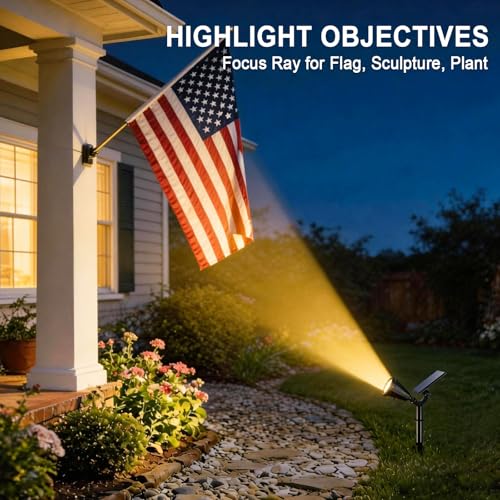 WELALO Solar Spot Lights Outdoor Waterproof IP65, 10 Pack 4 Lighting Modes Solar Powered Landscape Spotlights with Auto On/Off, Solar Garden Christmas Yard Pathway Wall Lights for Outside, Warm White by WELALO - Image 2