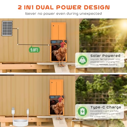 Large Automatic Chicken Coop Door Solar Powered 4000mAh High Capacity by AsFrost - Used condition - Image 6