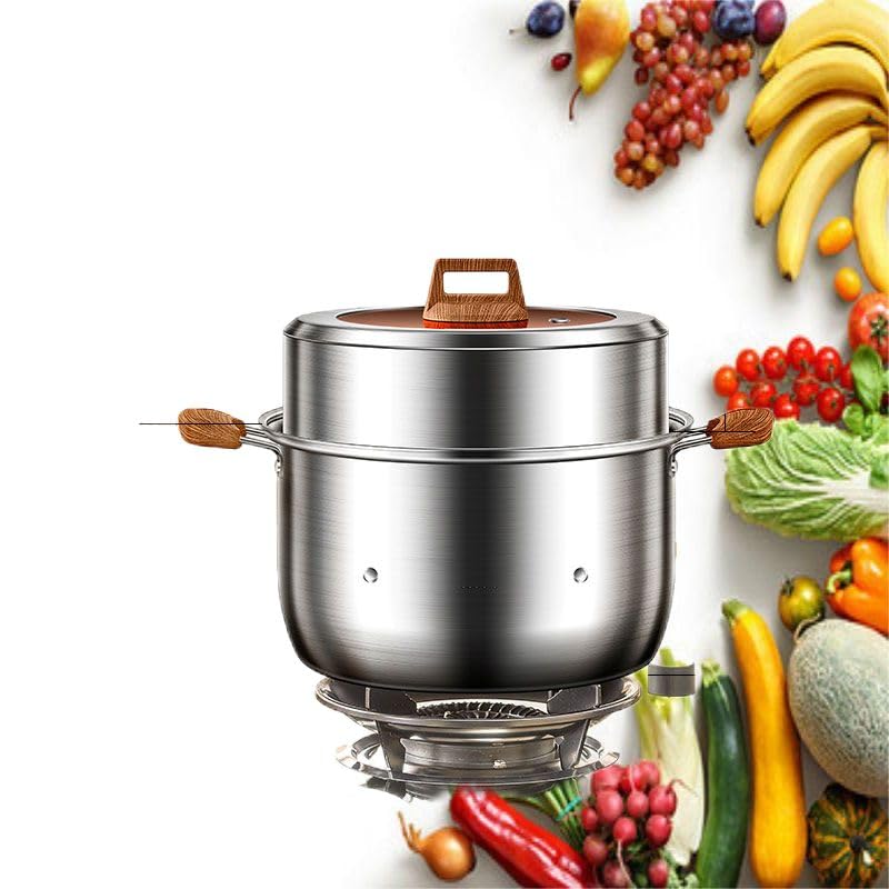 Amazon.com: 316不锈材质用于蒸锅/with steamer/家用多层蒸煮大汤锅加