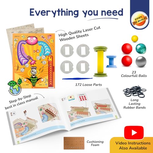 Smartivity Pinball Machine STEM DIY Fun Toy, Educational & Construction based Activity Game Kit for Kids 8 to 14, Best Gift for Boys & Girls, Learn Science Engineering Project