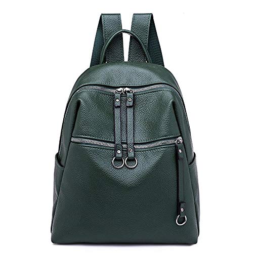 Sac à dos vert de qualité en cuir PU sauvage aux finitions contrastées élégantes