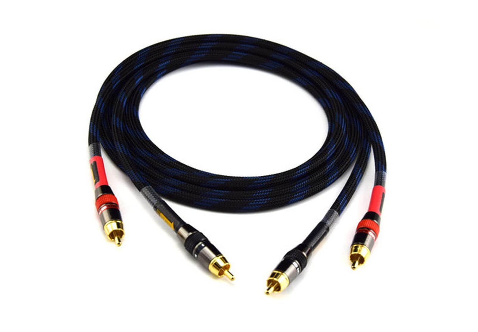 Kabel audio Hi-fi RCA Wysokiej jakości kabel 4n ofc hifi 2RCA Kabel audio męski do męskiego Linia audio (Kolor: Niebieski, Rozmiar : 3m)