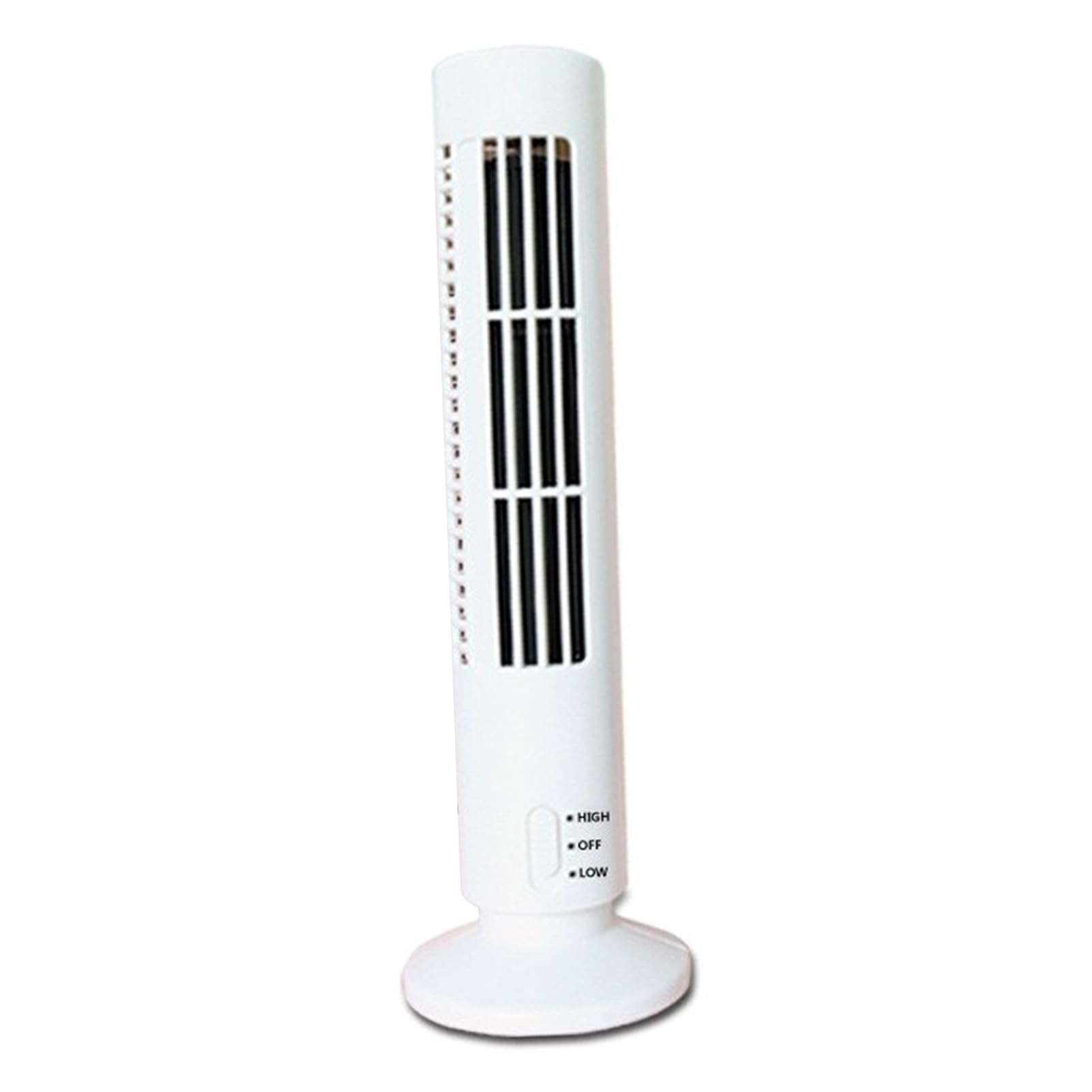Riuulity Bladeless Tower Fan USB Portable Fan Circulating Airflow 2 Speed Adjustable Quiet Cooling with Oscillating for Home Office Bedroom (White)