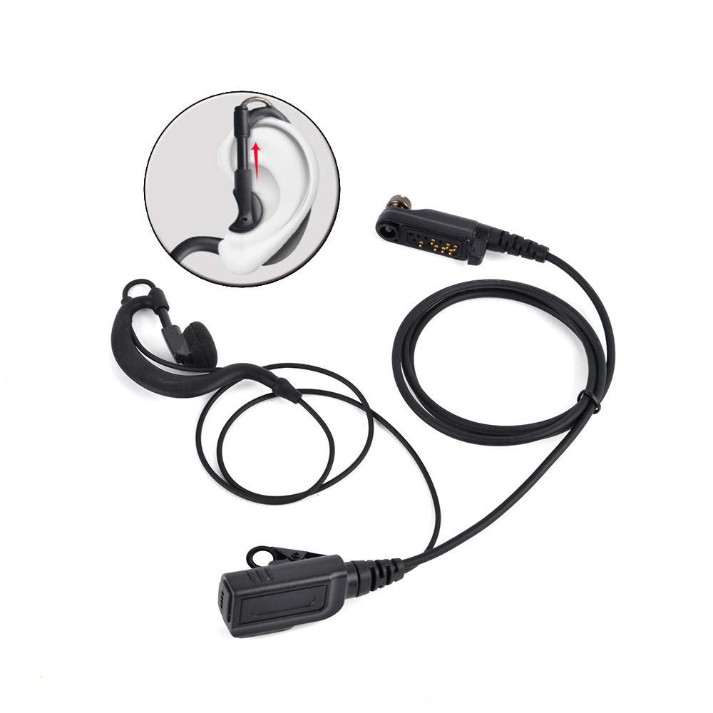 HYS Auricolare a forma di G compatibile con radio bidirezionale Hytera HYT PD600 PD602 PD605 PD662 PD665 PD680 PD682 PD685 X1e X1p