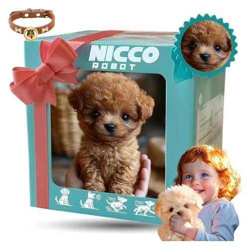 2026 �V�^ Ai Robot Dog Nicco - My Real Robot Puppy �{���̌��̂悤�ɐU�镑�����{�b�g�� �C���^���N�e�B�u�Ȃʂ������ ��l �y�b�g���D�� �U�� �i���� �����ۂ�U�� (New-A1)