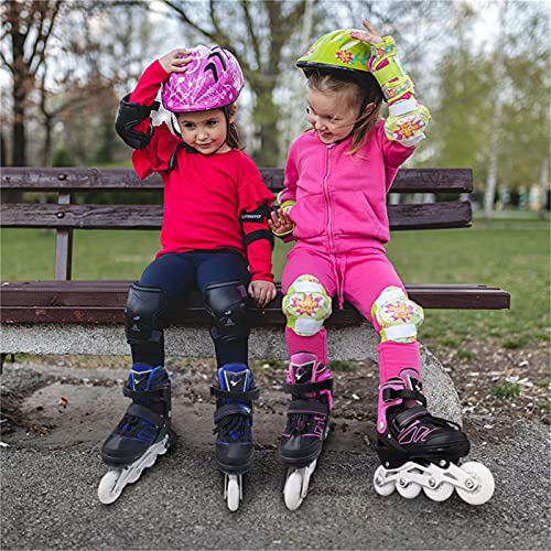 Image of Boys Kids Adjustable Inline Skates, Girls Inline Skates for Kids, Beginner Roller Skates for Girls Men and Ladies Outdoor (3#Pink, X-Large(7M /8W-10M /11W US))