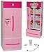 Kühlschrank mit Eiswürfelspender / Gefrierschrank - für Puppenhaus - Miniatur - Puppenstube - passend für alle gängigen Modepuppen - Plastik / Kunststoff rosa..