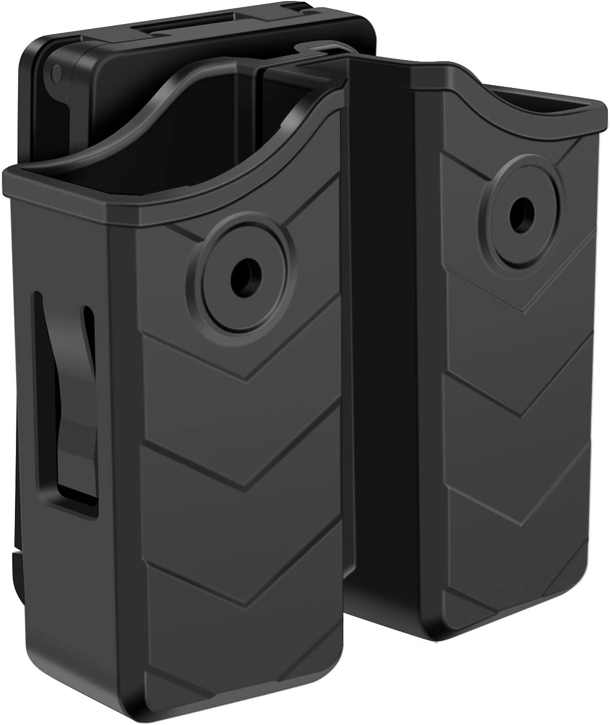 Universal Magazine Pouch, Double Mag Pouch OWB, Fit 9mm .40 Double Stack Mag Holder, Fit Glock Magazine H&K Smith & Wesson Ruger Sig Sauer Taurus Beretta CZ and More Pistol Mag Pouch, Paddle