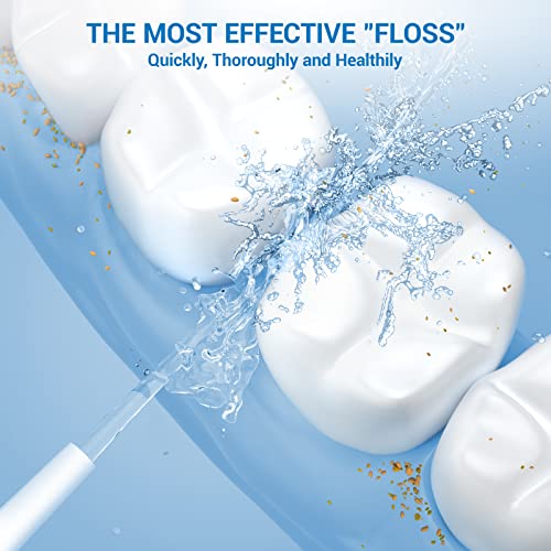 Wiederaufladbarer Munddusche, tragbarer elektrischer Zahnreiniger mit 250 ml, 3 Modi und 4 Ersatzdüsen, IPX7 wasserdichter Munddusche, geeignet für Mundpflege und Reinigung – Bild 3