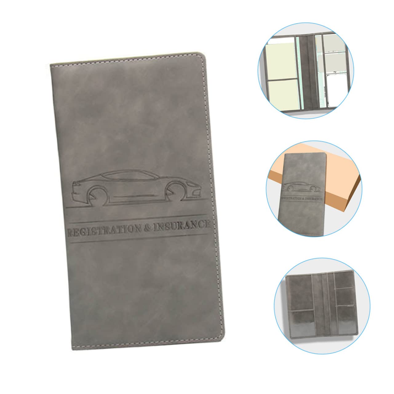 GALPADA 3piezas Cartera De PU para Registro De Vehículo y Seguro Organizador Multifuncional De Documentos De Conducción para Tarjetas De Identidad y Créditos Práctico y Elegante para
