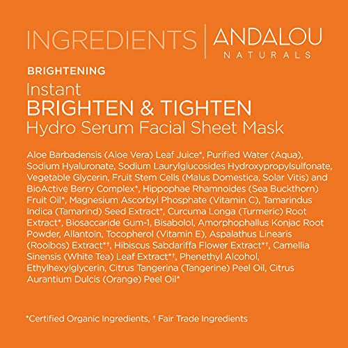 Andalou Naturals 859975020410 Instant Brighten & Tighten Hydro Serum Facial Mask, 0.6 Fluid Ounce thumb #6