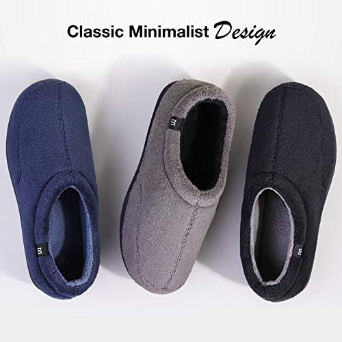 MERRIMAC Men's Classic Coral Fleece Memory Foam Slippers