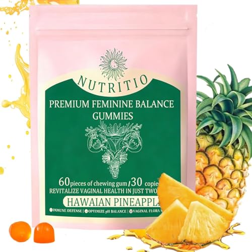 Feminine Balance Gummies - Supports Vaginal Health - pH Balance and Immune Defence - Balances Gut Microbiome - Gluten-Free Hawaiian Pineapple Flavour (60 Gummies)