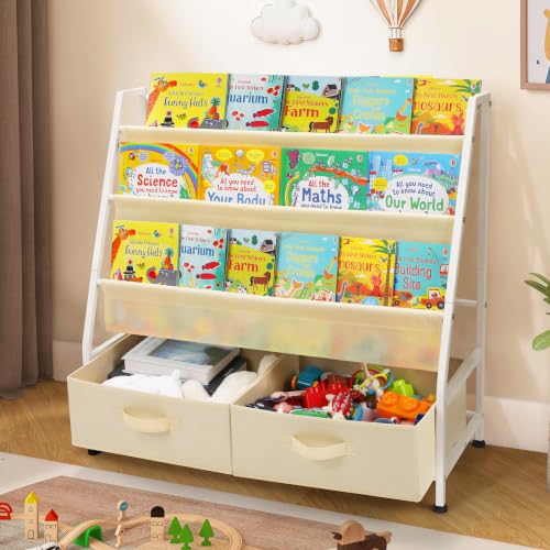 32" Kids Bookshelf and Toy Storage Organizer, Montessori Toddler Bookshelf
