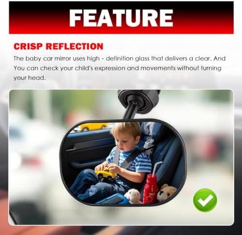 Dual-Purpose Car Mirror for Baby with 360° Adjustable - 3