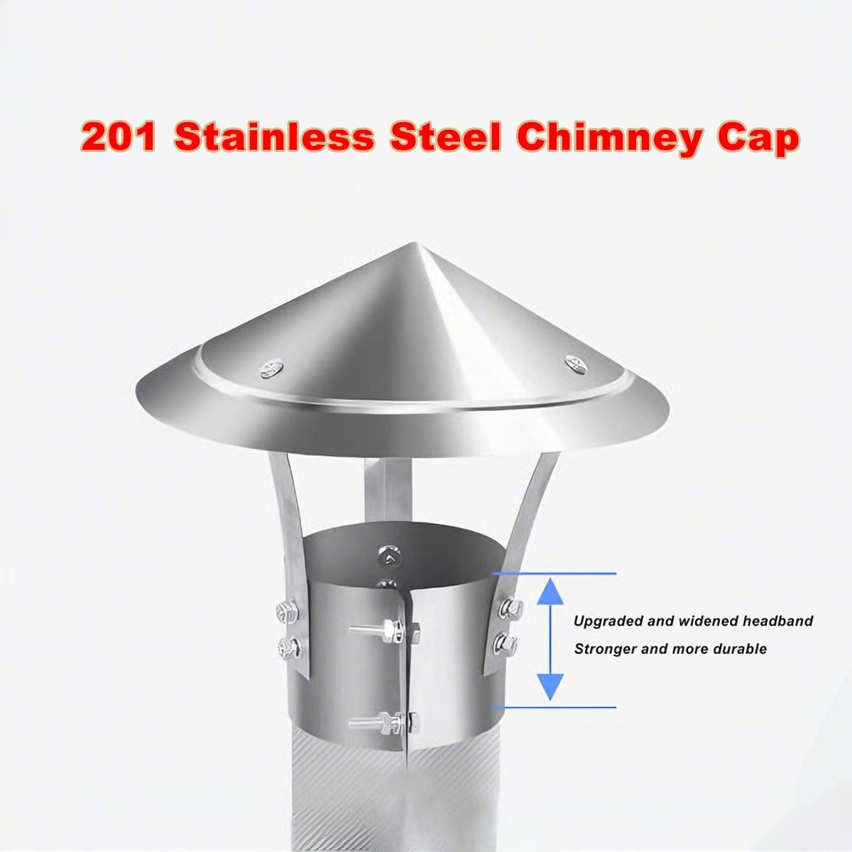 Copertura antipioggia per canna fumaria in acciaio inox 201 4,9 5,1 5,5 5,9 16 cm (13 cm)