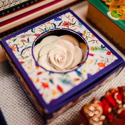 Image of Nirmalaya Airavata Premium Gift Box | Incense Sticks, Incense Cones, Ceramic Flower Diffuser & Aroma Oil | Spiritual Fragrance Gift Set for Housewarming, Wedding, Anniversary, Festive & Pooja Gifting