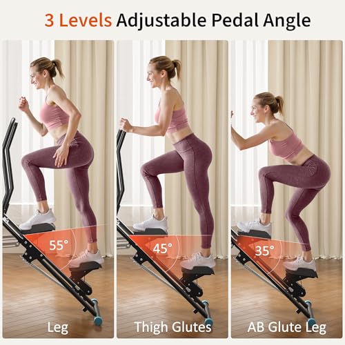 Image of MOMODA Stair Stepper Resistance Adjustable Folding Vertical Climber Machine for Home Gym Full-Body Workout