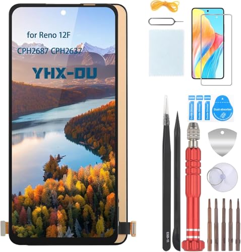 Écran LCD pour Oppo Reno 12F réparer afficheur cassé tactile noir avec outils