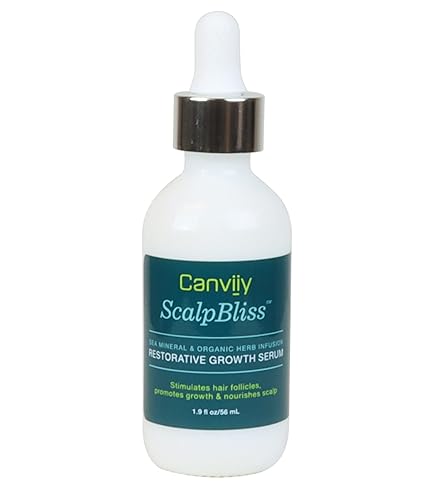 Canviiy ScalpBliss Sea Mineral & Organic Herb - Suero restaurador de crecimiento infundido con hierbas orgánicas, estimula los folículos pilosos,