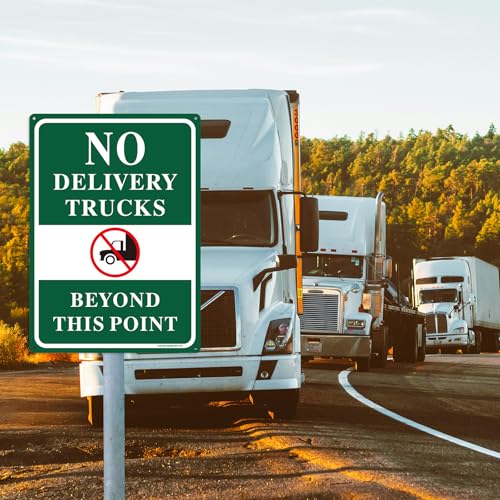 Panneau No Delivery Trucks anti décoloration sécurité accès lot de 2