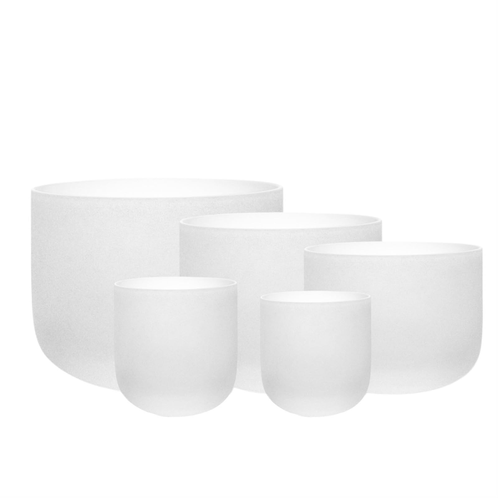 Klangschale Kristall Kristall-Klangschale, 15,2–30,5 cm, Yoga entspannt (C # D E F G #), 5-teiliges Set(440 hz)