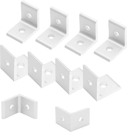 Miniatura 2 de 10 piezas de refuerzo de soporte de esquina interior 4040, soportes de extrusión de aluminio plateado 4080, conector de soporte en L de aluminio de