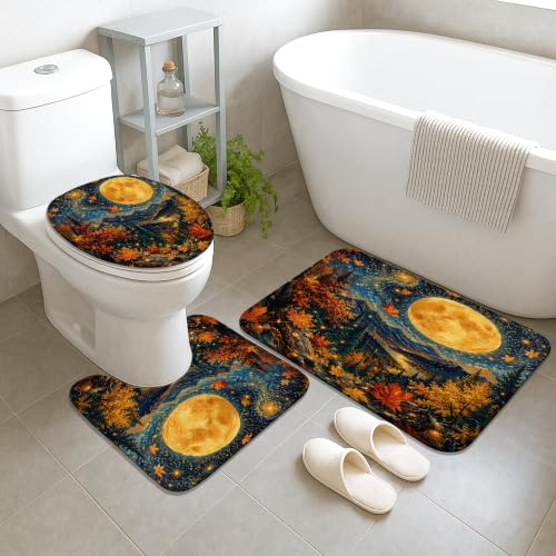 Rideau de douche en polyester motif lune avec finitions soignées - 4