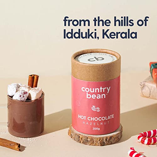 Image of Country Bean Hazelnut Hot Chocolate, 60% less sugar, Enjoy hot or cold, Winter beverage | Winter special launch