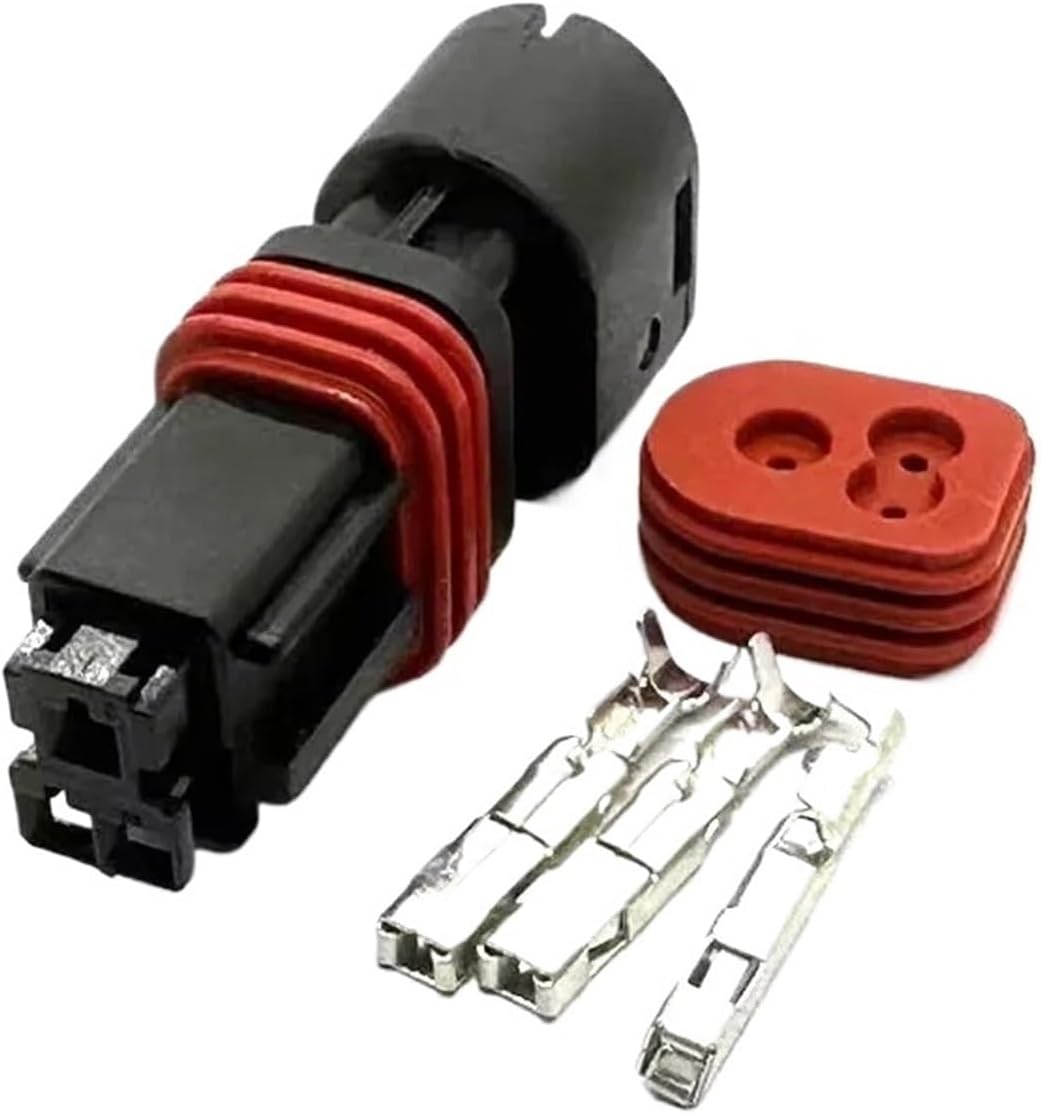 1 Set 3 Pin Automotive 1.5mm Waterproof Connector (2.2) Female Car Wire Harness Auto Electrical Plug 210PC03250016(GRAY)