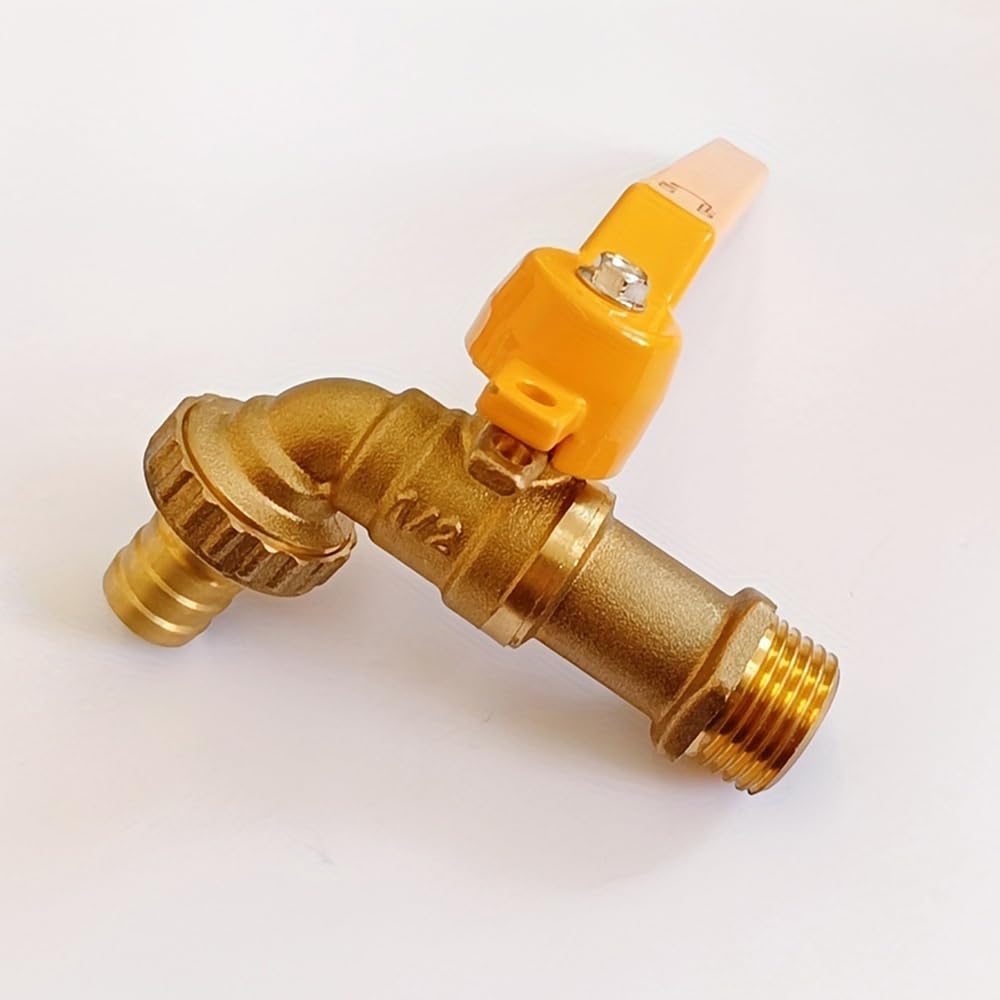 Rubinetto per acqua fredda – Rubinetto da giardino a parete, 1/2 pollici, in ottone resistente al gelo, design durevole per lavelli e giardini