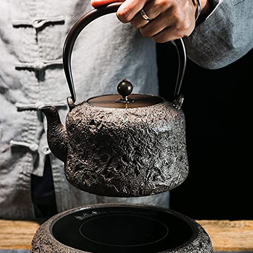 AWJ Tetera de Hierro Fundido, Tetera Grande de Hierro Fundido, Tetera, Tapa de Olla de Cobre, Tetera, Estufa eléctrica… - Imagen 5
