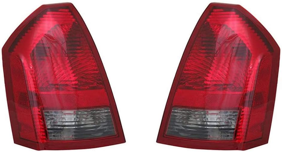 KarParts360 For Chrysler 300 Tail Light Assembly 2005 2006 2007 Driver and Passenger Side Pair w/Bulbs Replaces CH2818102 CH2819102