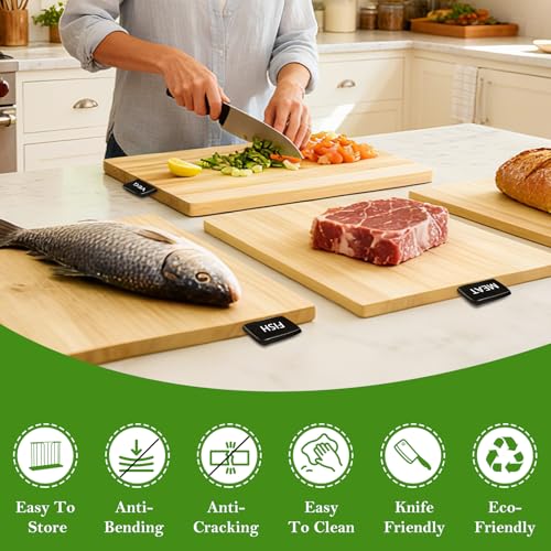 Set de 4 tablas de cortar de madera con soporte miniatura 5