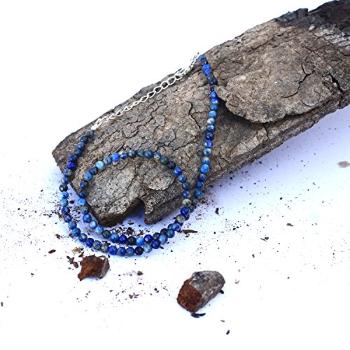 De Kulture Works Lazuli - Collar Redondo de Plata Pura con Cierre de Cadena de Plata de 5 mm, 46 Unidades