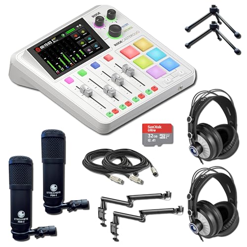 Rode RODECaster Duo Streaming Mixer (White) with 2x StreamEye PDM-3