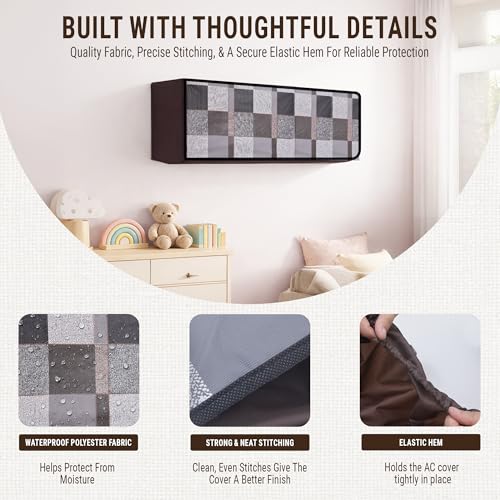 Image of Robustt 1.5 Ton Split AC Cover for Indoor and Outdoor Unit | Waterproof & Dustproof AC Covers with Sun Exposure and Rust Protection | Fabric