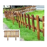 gartenzaun aus weidenruten  LJIANW Gartenzaun, Garten Holzzaun Isolation Haustiere Einfach Zu Reparieren Nicht Deformiert, Erdungsstecker Zum Außenzaun Rasen Kleiner Zaun (Color : Brown, Size : 100x60cm)