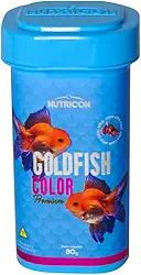 Nutricon: Ração Goldfish Color 80g | Alimento Extrusado Flutuante para Kinguios | Realce de Cor com Astaxantina, Spirulina e Urucum, Fortalece a Imunidade e Saúde Diária