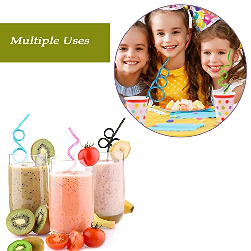 Image of Safe-O-Kid (8 Pcs) Newly Launched- Reuseable Straws for Kids, Funny Twists Drinking Straws for Birthday Parties, Colourful - Assorted