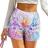 短パン キミとアイドルプリキュア♪ショートパンツ レディース 通気性 吸汗 速乾 夏 部屋着 短パン 美脚 柔らかい 脚長 細見え ポケット付き スポーツ ヨガ ランニング 3分丈S