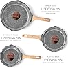 YIIFEEO Non Stick Frying Pan Set with Lids, Granite Skillet Set, Egg Omelette Pans for Cooking Pan Set, No Toxic Kitchen Cookware Set Compatible with All Stovetops (Gas & Induction), PFOA Free, Gift #1