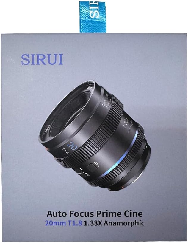 SIRUI 20mm T1.8 1.33x S35 AF Anamorphic Lens for E Mount, Blue Flares