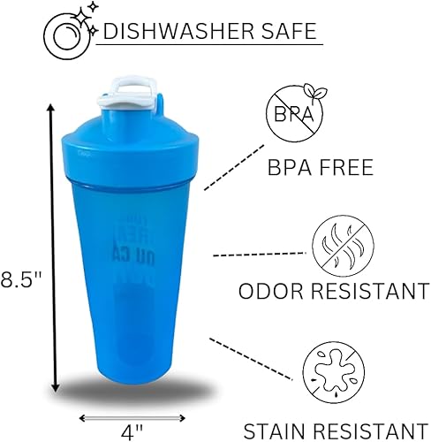 Miniatura 2 de Magiko - Botellas mezcladoras para proteínas, botella de agua portátil de 28 onzas, a prueba de fugas, para antes del entrenamiento, sin BPA,