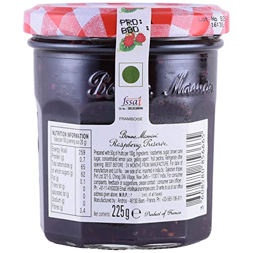 Image of Bonne Maman Raspberry Preserve, Marmalade Fruit Jam, 13 oz / 370 g