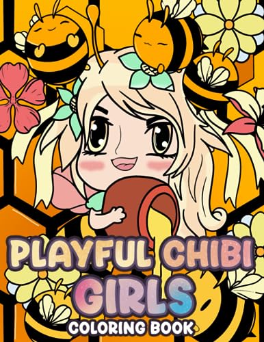 Playful Chibi Girls Coloring Book: Adorable Kawaii Anime Coloring Pages with Cute Girls Set In Their Fun Anime Background Scenes Designs For Teens & Adults Stress Relief, Relaxation, and Creativity image 2