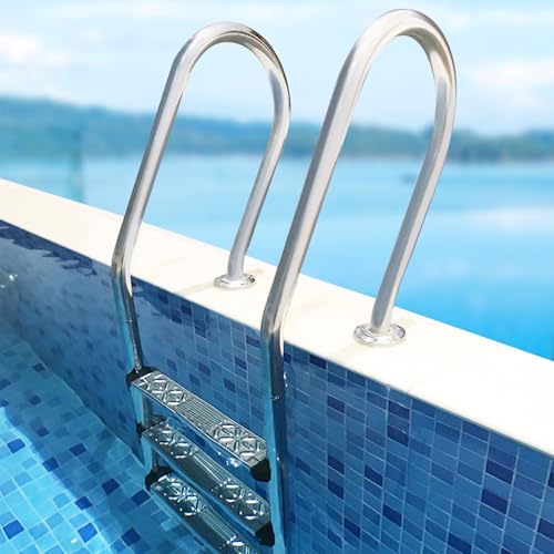 Escalera para piscina de acero inoxidable 2 peldaños miniatura 6