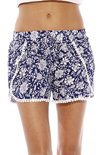 Just Love Robe / Robes for Women,Navy/Cream Floral,Large,Navy/Cream Floral,Large