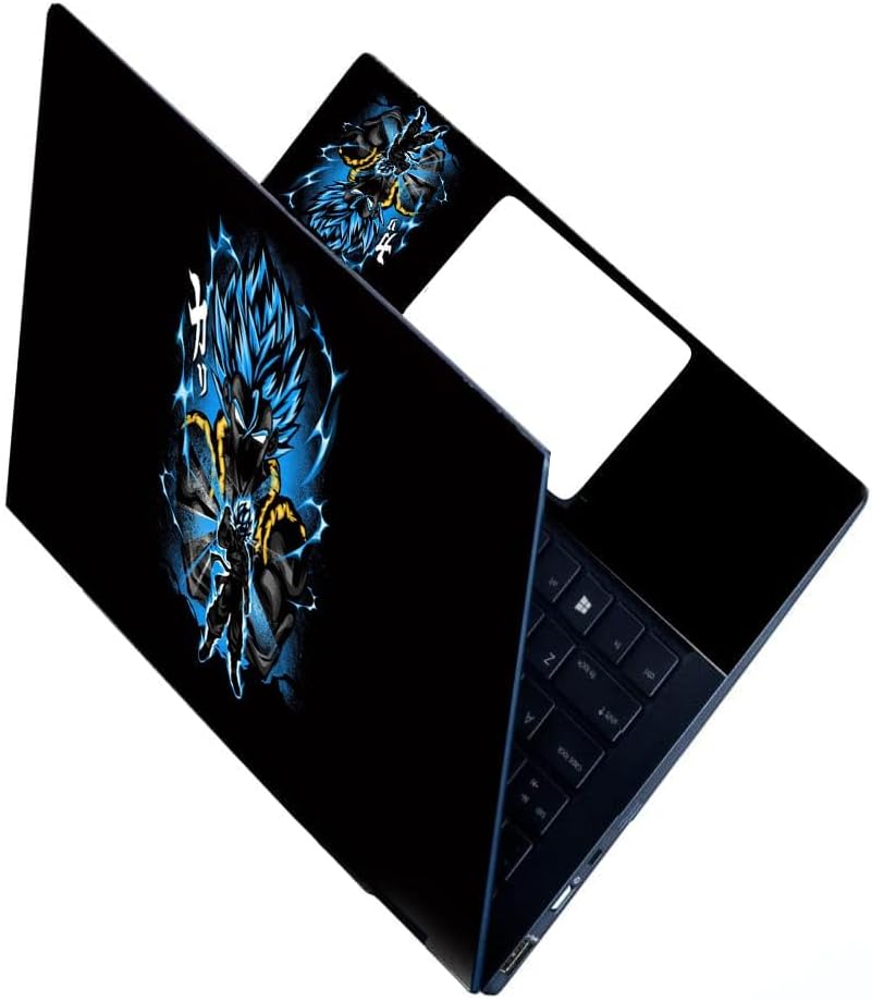 Full Laptop Skin Stickers Bubble-Free HD Quality Sticker for Laptops Upto 15.6" (Dustproof|Waterproof|Scratchproof|Reusable) - Goku BL FL1
